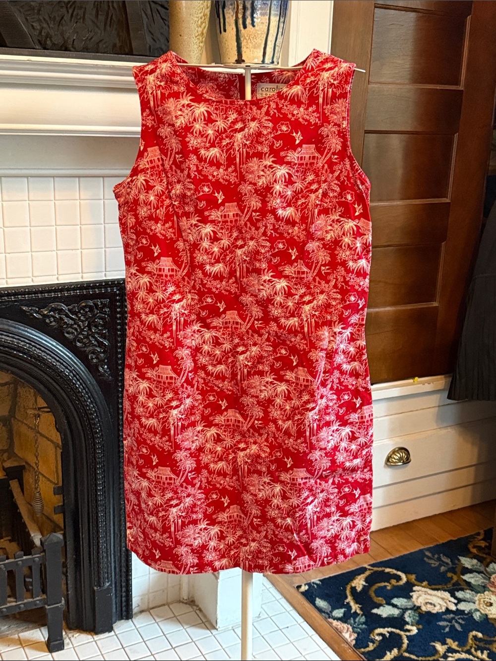 Carolina Colours vintage Red Printed Sleeveless dress- excellent condition